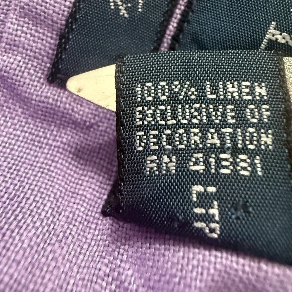 Polo Ralph Lauren 100% Linen Button Shirt Short Sleeve Purple XL Classic Fit
